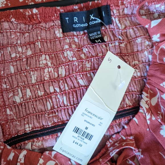 FRANCESCA'S COLLECTIONS Seth Red Floral Mini Dress Size Medium - Picture 7 of 8